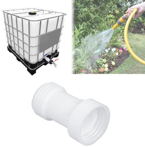 GYSRXS IBC Accessoires de Réservoir IBC Rallonge D'entretoise Droite S60x6 Rallonge de Cuve 1000L Droite ø 60 avec Filetage Grossier Convient pour Robinet Cuve 1000L,Cuve IBC(Blanc)