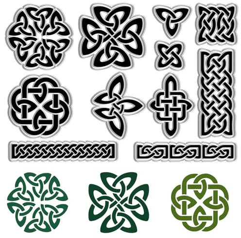 craspire Trinity Knot Clear Stamps Celtic Knot Transparente Gummistempel Silikonsiegel Stempeltagebuch Für DIY Scrapbooking Fotoalbum Dekorative Karten Herstellung Stempelfolienrahmen