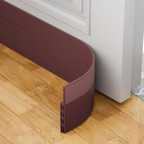 AOTUAO Boudin de Porte Isolant Froid, 300 X 5 CM Bas de Porte Isolant anti Froid, Boudin de Porte, Bas de Porte, Boudin Porte Idéal pour Anti le Bruit Humidité Poussière Cafard Insectes (Brun)