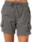 Imuedaen Damen Cargo Shorts Sommer Casual Kurze Hosen Bermuda Stoffhose Outdoorhose Strand Shorts mit Taschen (A Dunkelgrau1, M)