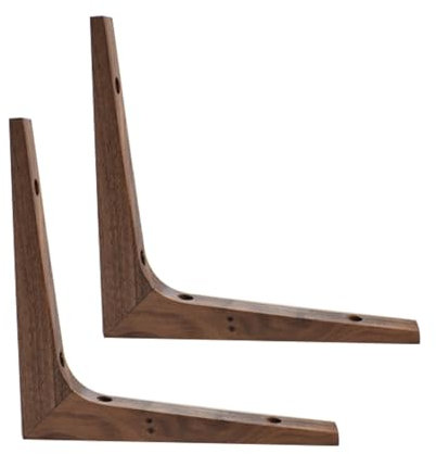 2 Stück Holzkonsole Wand-Winkel Regalträger massivem Naturholz,Trennwand Tablarträger Halterung für Regale in Küche,Bücherregal,Dreieck Holz-Regalhalterung Wandkonsole Schwebende (20cm,A)