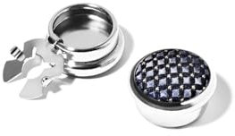 BRERA 67 - Couvre Boutons Chemise Homme Dessin Géométrique Bleu-Argent, Boutons de Manchette, Cache Bouton, Cadeau Original Utile Made in Italy