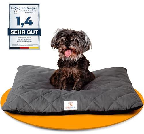 Hundematte [rutschfest & wasserdicht] - Superweich gepolstertes Hundekissen für deinen Vierbeiner - Liegematte, Hundebett für grosse bis kleine Hunde, Bezug waschbar & haarresistent | 60x50x8 cm