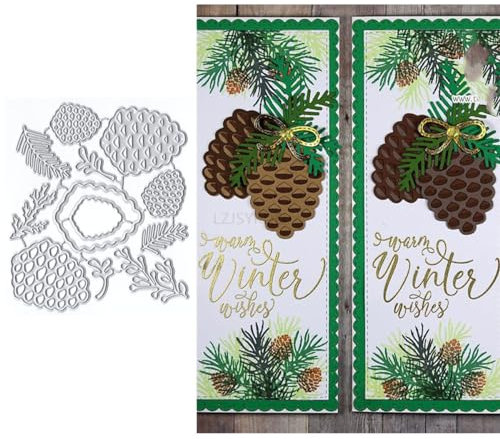 Tannenzapfen Stanzformen für Kartenherstellung, Frohe Weihnachten, Metall-Stanzformen für Scrapbooking, DIY-Schablonen für Party, Hochzeit, Festivals, Dekoration, KDQ1336
