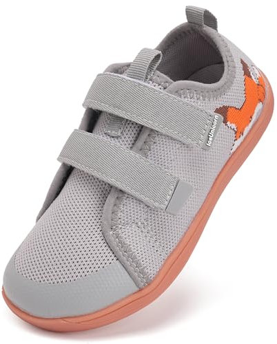 Scarpe a Piedi Nudi in Versione Larga Ragazzi Ragazze Outdoor Trail Running Minimalista Scarpe da Camminare(Volpe Grigia Chiara, 29 EU Larga)