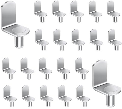 40 Stück Metall Einlegeboden Halter, 6mm Vernickelte Regalstifte, Regalstütze Regalbrett Halterung, Regalstifte Einlegeboden Halter, Regalbodenträger, für Möbel Schränke, Kleiderschränke, Bücherregale