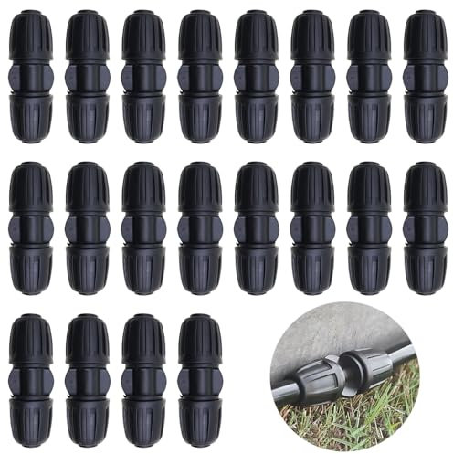 Raccordi per tubi irrigazione, CTRICALVER 20 Pezzi Tubo per irrigazione a goccia da 1/2'', Connettore per irrigazione a goccia Tipo I, Tubo Connettore per irrigazione in plastica per Giardino, Prato