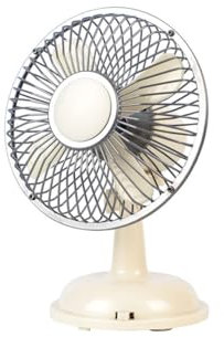 BIANCHERIAWEB Ventilatore da Tavolo Silenzioso Batteria Ricaricabile USB Modello Vintage Ventilatore Panna