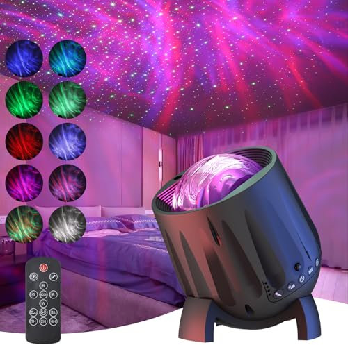 UOUNE Galaxy Projector Light for Bedroom - Music Rhythm Star Projector with 10 Colors, 21 Lighting Modes Northern Lights Projector with Timer & Remote Control for Kids Adult Bedroom Decor, Party