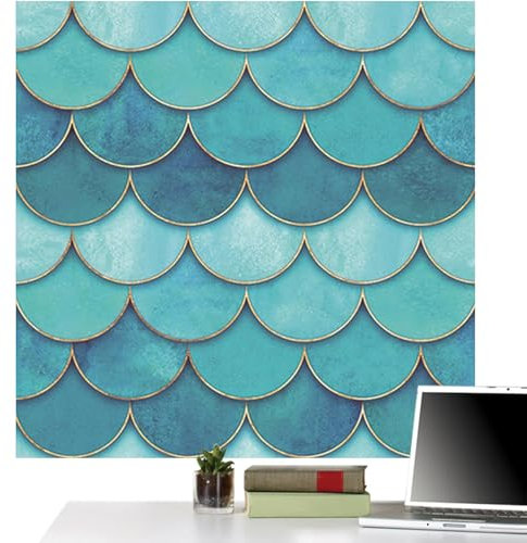 BBTISG 10 Pcs Peel and Stick Wall Tiles Sticker, 3D Fish Scales Backsplash Tile Decoration Sticker Backsplash Waterproof Sticky Back Tiles Sticker for Kitchen, Bedroom
