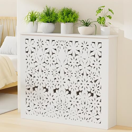 Heizkörperverkleidung, Heizkörperverkleidung Für Alte Heizkörper Heizung Heizkörper Abdeckung Schutz, Hoch Atmungsaktiv, Leicht Zu Reinigen Heizkörper Verkleidungen Für Schlafzimmer Wohnzimmer(White-A