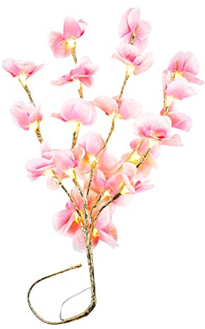 PRETYZOOM Schmetterling Orchidee Licht Decor Phalaenopsis Zweig Gefälschte Licht Für Schlafzimmer Wohnzimmer Party