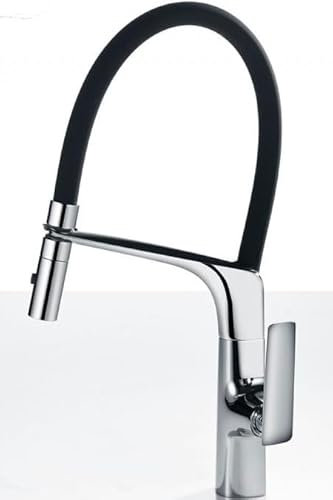 GALYON IMEX Grifo Cocina Flexible - LANZAROTE Grifo Cocina Monomando con Caño Flexible, Difusor de 2 Funciones, Cuerpo de Latón, Cartucho Cerámico Ø25mm, Diseño Moderno y Funcional