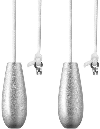 LIUQOBN 2 Pcs Light Pull Cord, light Pulls For Bathroom Switch Silver Gray Pull Cord Handle ,Long Nylon White String Extension Replacement for Bathroom Toilet Light Ceiling Lights Fan Switch
