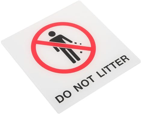 ERINGOGO Panneau Extérieur Interdit Aux Déchets Étiquette Pour Poubelle Rappel Public Acrylique