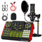 podcast microphone bundle, Live Sound Card with Audio Interface, All-in-One Audio Mixer with Voice Changer, Condenser Microphone for Live Streaming, Singing, Gaming, and Content Creation.