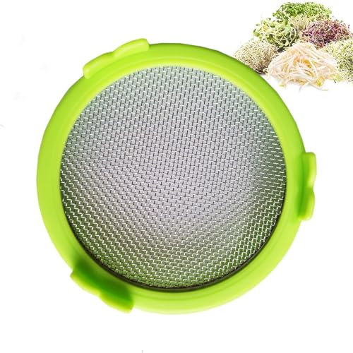Masons Jar Sprout Lids – Stainless lids, mesh Strainer | Sprouting top for Wide Mouth Masons Jars, Seed Germination System, for Growing, Alfalfa Sprouts, and Homemade Organic Nutrition