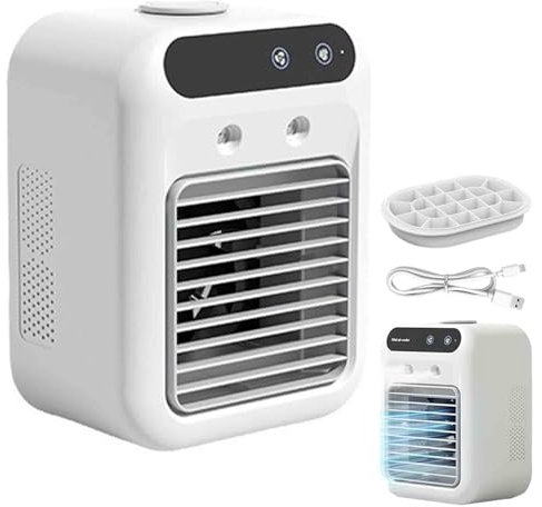 Aire acondicionado Glacier Breeze,Ventilador Glacier Breeze Aire acondicionado portátil ultrasilencioso,2 velocidades y tanque de agua de 500 ml,Enfriador de aire evaporativo 4 en 1 para el hogar