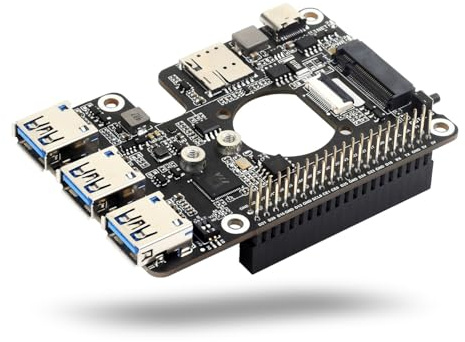 LUCKFOX PCIe to M.2 4G/5G and USB 3.2 HAT, Support SIMCom/Quectel 4G/5G Modules, High speed Internet Access, PCIe Expansion Board for Raspberry Pi 5