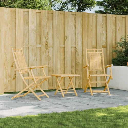 KTHLBRH Eleganter Gartenstuhl aus Bambus, wasserdicht und atmungsaktiv, bequem, mit Armlehnen und Rückenlehne, maximale Tragkraft 110 kg, ideal für den Außenbereich und Terrasse