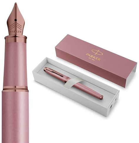 Parker IM Füllfederhalter | Finishing Touch Kollektion | malvenfarbenes Finish | Mittlere Feder | Blaue Tinte | Geschenkbox