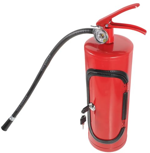 JEWEDECO Creative Red Metal Wine Storage Box in Fire Extinguisher Shape, Portable and Modern Wine Bottle Holder Suitable for Home Bar Or Kitchen Organisation