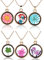 Yumilok Mehrfarbige Trockene Blumen Transparent Herz/Rund Anhänger Halskette Legierung Glas Flasche Kettenänhanger für Damen Mädchen (Multi-A)