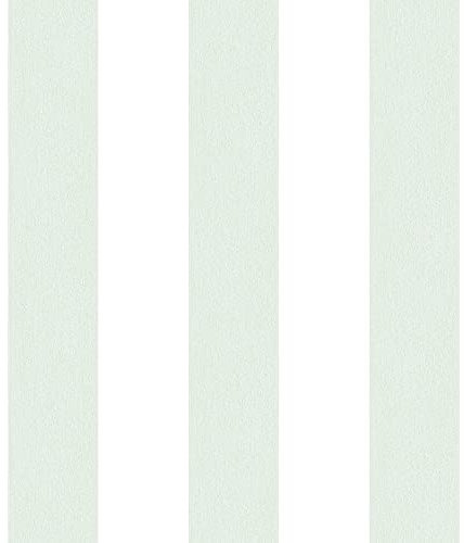 Galerie G67583 Smart Stripes 2, Wide Stripes Design Wallpaper, Green/White, 10m x 53cm