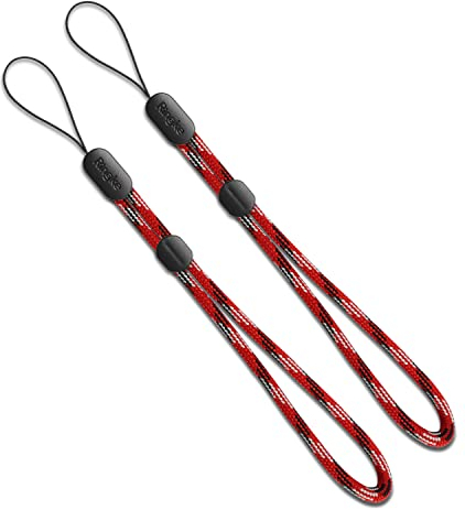 Ringke Cinturino da Polso Paracord (2 Pezzi) per Custodie Cellulare, Fotocamere, Chiavi, USB, Cinghia Regolabile da Mano - Varsity Red