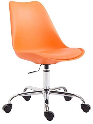 CLP Bürostuhl Toulouse I Schreibtischstuhl Mit Laufrollen I Drehstuhl Mit Metallgestell Und Sitzschale Aus Kunststoff, Farbe:orange