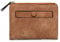 AOXONEL Damen-Geldbörse mit RFID-Motiv, klein, zweifach gefaltet, Leder, Mini-Reißverschluss, Münzgeldbörse, Ausweisfach, schlank, kompakt, dünn, Brown2