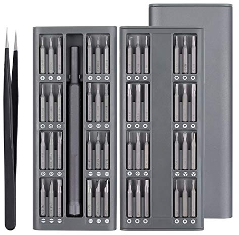 Justech 50 in 1 Precision Screwdriver Set, S2 Tool Steel Driver Bit Set Repair Kit with Aluminum Case for iPad iPhone Laptops PC Smartphones Watches and Glasses