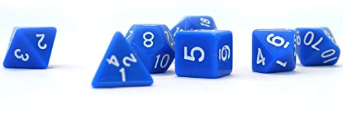 Dice4friends 86048 - Würfelset Opaque: Blue/White (7)