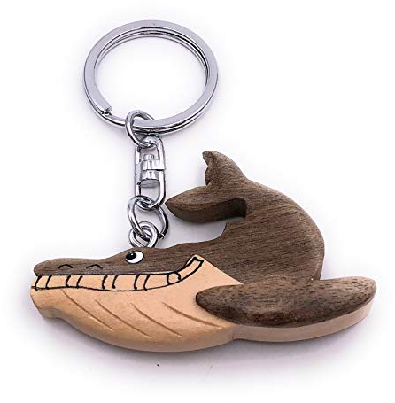 H-Customs Buckelwal Wal Fisch Meer Säuger Holz Edel Handmade Schlüsselanhänger Anhänger