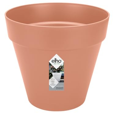 elho Loft Urban Round 30 - Grande vaso per piante da esterno - 100% plastica riciclata - Ø 28,5 x H 26,0 cm - Rosa/Rosa delicato