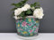 Yajutang Blumentopf mit Untersetzer Porzellan Grünmalerei Blumenmotiv Ø24cm