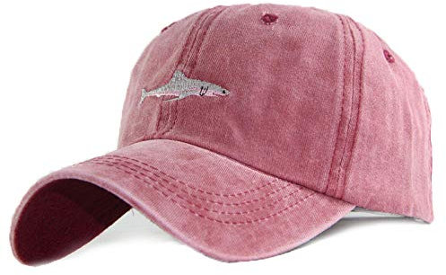 Herren Kappe Hut Hai Muster Baseballmütze Frauen Frühling Und Sommer Baseballmütze Männer Und Frauen Kleine Frische Und Modische Einfarbige Mütze-Red_Adjustable