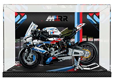 TopBrixx Vitrine für Lego Technik BMW M 1000 RR 42130, 3MM Acryl Schaukasten für Lego 42130(Nicht Enthalten Lego Modell)