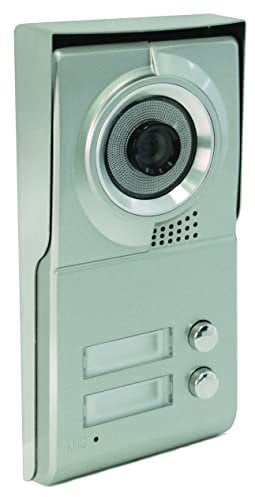 SCS Sentinel PMP0013 - Placa de Calle con 2 Botones para videoportero colectivo de 4 Hilos para 2 viviendas, Frontal de Aluminio, ángulo de visión 110, Titular de Etiquetas, 2B1
