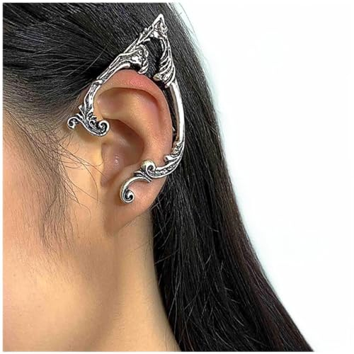 Cimenexe Gothic Elfen Ohrstecker Ohrringe Retro Elfen Feen Ohrringe Elfenohr Krabbler Ohrringe Silber Elfen Kontur Ohrringe Übertrieben Ohrringe Manschette Schmuck Für Frauen Mädchen