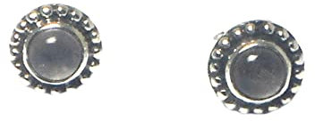 Art Gecko Round Pale Pink Rose QUARTZ Sterling Silver Stud Earrings 925-5 mm