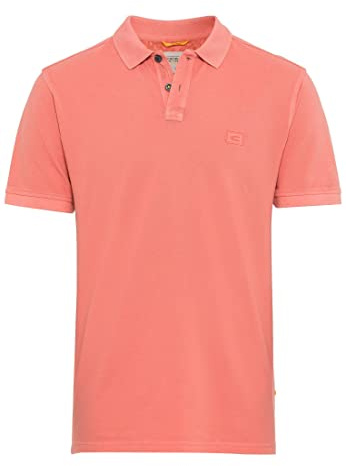 camel active Herren Piqué Poloshirt aus Reiner Baumwolle Hellrot, Menswear-M