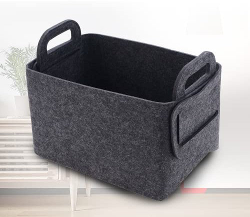 Cesta Portalegna Cuoio in Feltro Portalegna da Esterno Oppure Come Organizer Multiuso per la Casa,35x21x24cm