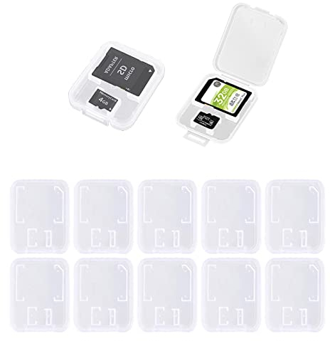 Transparent Memory Card Cases 12 PCS Boîte de Carte Mémoire, Étui pour Carte Mémoire Peut Protéger la Carte Mémoire SD Micro SD et Carte TF