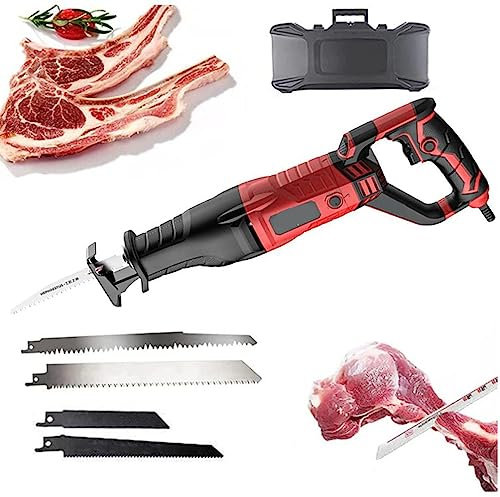 Scie à Os de Boucher électrique, Scie de Boucher Professionnel pour Couper Viande Congelée et Os, Couteau Electrique Scie Viande - 900W/1050W/1300W, Meilleur Choix pour la Coupe Osseuse,Red-1300W