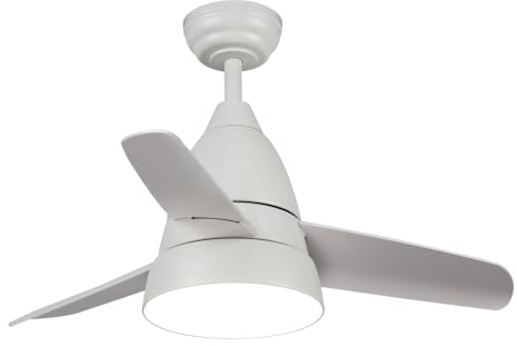 M mimotec - Ventilador de Techo con luz Led Silence 54W Blanco, mando a distancia, motor DC 30W+Luz Led 24W, 6 velocidades, Silencioso,3 Aspas, 91 cm, función verano-invierno, temporizador. LM8805