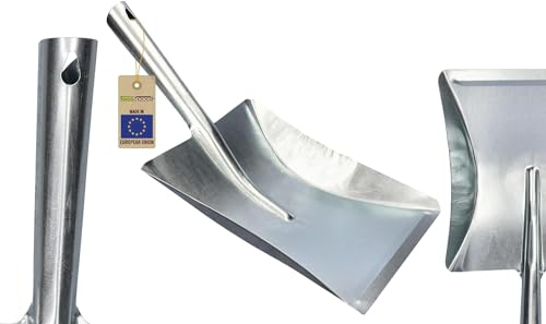 ToolSpace Paletta Metallo - Scopino 36,5 cm per Camino Carbone Sabbia e Brace - Pala per Barbecue Polverelegno Cenere Giardinaggio e Pulizia - con Manico per Giardino - Padella della Polvere