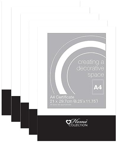 JMS we create smile Set of 5 - A4 Clip Frame Frameless Glass Front Photo Frame Certificate Picture Frames Wall Hanging Hook (21 x 29.7cm) Landscape/Portrait Poster Frame Home Office Wall Frame