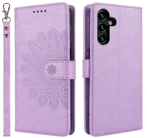 ELTEKER Cover compatibile con Samsung Galaxy A14 5G,Custodia a Libro in Pelle con Porta Carte Portafoglio per Galaxy A14 5G,[Protezione Completa] [Slot per schede] [Supporto Pieghevole]-viola