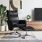Festnight Fernsehsessel mit Fußhocker Massagesessel Relaxsessel TV Sessel Wohnzimmer Liegesessel mit Hocker Verstellbar Einzelsofa Max 110 kg 360 Grad Drehbar Schwarz